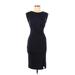 French Connection Cocktail Dress - Bodycon Crew Neck Sleeveless: Black Solid Dresses - Women's Size 6