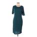 Lularoe Casual Dress - Sheath: Teal Jacquard Dresses - Women's Size Large