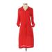 Banana Republic Factory Store Casual Dress - Shirtdress: Red Dresses - Women's Size 2