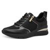 Sneaker TAMARIS, Damen, Gr. 41, gold (schwarz, goldfarben), Textil, Lederimitat, Lacksynthetik, kontrastfarbene Details, sportlich, Schuhe Sneaker, mit Reißverschluss, Freizeitschuh, Halbschuh, Schnürschuh