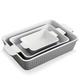 Swuut Casserole Dishes Set of 3 for Oven, Porcelain Baking Dishes 13x9 inch, Ceramic Cake Bakeware Set,Kitchen Rectangular Lasagna Pans with Handle