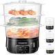 Cozeemax 13.7QT Electric Food Steamer for Cooking, 3 Tier Vegetable Steamer for Fast Simultaneous Cooking, 60 Minute Timer, BPA Free Baskets, 800W (Black)