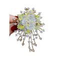 Austrian Crystal Fireworks, Rose Floral Brooch, Gold Plated Pin, TB1247