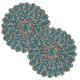 RIANGI Beaded Placemats Set of 2 Decorative Placemats Multi, Measure 13 Inches Turquoise Placemats Round Teal Placemats for Dining Table Decoration Coastal Placemats Table Mats Set of 2