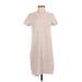 Universal Thread Casual Dress - Mini Crew Neck Short sleeves: Tan Print Dresses - Women's Size Small