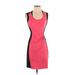 Kenneth Cole New York Casual Dress - Sheath Scoop Neck Sleeveless: Red Solid Dresses - Women's Size 2