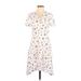 Promod Casual Dress - A-Line: Ivory Floral Dresses - Women's Size 2