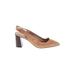 Banana Republic Heels: Slingback Chunky Heel Bohemian Tan Solid Shoes - Women's Size 9 - Almond Toe