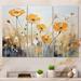 Design Art Meadow Blooming Yellow Poppy Flowers V - Poppies Wall Decor Set Canvas in White | 28 H x 36 W x 1 D in | Wayfair PT89899-3P