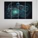 Design Art Turquoise Galactic Superstring Space Harmony III - Space Wall Art Print - 4 Panels Canvas in Blue/Green | 28 H x 48 W x 1 D in | Wayfair