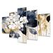 Design Art 5 White Gold Hydrangea Blooms Heaven I Wall Decor Set Metal in Gray/White/Yellow | 32 H x 60 W x 1 D in | Wayfair MT104811-373