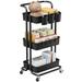 NOBLEWELL 33.46" H x 16.65" W Utility Cart w/ Wheels Metal in Black | 33.46 H x 16.65 W x 14.02 D in | Wayfair WYFWY-PIUC06B