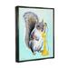 Stupell Industries Squirrel Talking Yellow Candlestick Telephone Patterned Shapes by Amelie Legault - Floater Frame Print on Canvas in Green | Wayfair