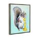 Stupell Industries Squirrel Talking Yellow Candlestick Telephone Patterned Shapes by Amelie Legault - Floater Frame Print on Canvas in Green | Wayfair