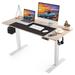 17 Stories Electric Standing Desk Adjustable Height 55" X 24" Home Office Ergonomic Workstation Steel Frame Wood/Metal in Brown/Gray | Wayfair