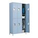 Williston Forge Jazmany Steel Lockers, Six Door Metal Storage Closets w/ Hooks for School, Gym, Home, Office in Blue | Wayfair