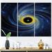 Ivy Bronx Space Light Orbiting A Black Hole III On Canvas 3 Pieces Print Metal in Black/Blue/White | 40 H x 60 W x 1 D in | Wayfair