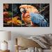 Bay Isle Home™ Beige Blue Parrot Vibrant Plumage Pastoral II On Canvas 5 Pieces Print Canvas in Yellow | 28 H x 60 W x 1 D in | Wayfair
