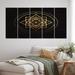George Oliver Gold Sacred Geometry Visions On III - Modern Geometric Wall Decor - 5 Equal Panels Canvas in Black | 28 H x 60 W x 1 D in | Wayfair