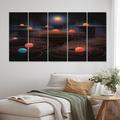 Ivy Bronx Full Moon Vision In The Dark Night Of The Soul I 5 Pieces Canvas in Black/Blue/Orange | 28 H x 60 W x 1 D in | Wayfair