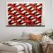 Wrought Studio™ Retro Pattern In Geometric Red White & Black - Modern Midcentury Wall Art Print - 4 Panels Canvas in Black/Red | Wayfair