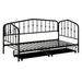 August Grove® Brenndon Twin Size Stylish Metal Daybed w/ 2 Drawers Metal in Black | 38.6 H x 41.3 W x 78 D in | Wayfair