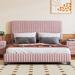 Mercer41 Tetsuya Platform Bed Upholstered/Velvet in Pink | 43.5 H x 64 W x 84.8 D in | Wayfair CCCFC2ADB3134320837F49D97277F84A