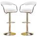 Ivy Bronx Kendallynn Swivel Adjustable Height Stool Leather/Metal/Faux leather in White | 22 W x 20 D in | Wayfair 2A83FE692BC44BA786A424979A407184