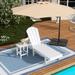 Highland Dunes Darmstadt 77.6" Long Outdoor All-Weather Poly Reclining Single Chaise w/ Table Plastic in White | 37.8 H x 21.1 W x 77.6 D in | Wayfair