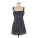 Trixxi Casual Dress - Mini: Blue Dresses - Women's Size Medium