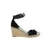 Vince Camuto Wedges: Black Solid Shoes - Women's Size 7 1/2 - Open Toe