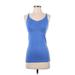 Champion Active Tank Top: Blue Solid Activewear - Women's Size Small