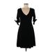 525 America Casual Dress - Fit & Flare: Black Solid Dresses - Women's Size Medium