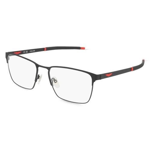 Police POIVPLG79 Herren-Brille inkl. Gläser Vollrand Eckig Metall-Gestell 56mm/18mm/145mm, schwarz