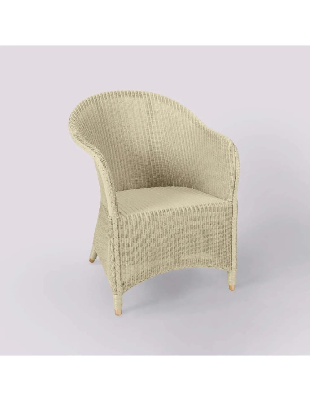 Fauteuil laqué en Lloyd Loom beige mastic