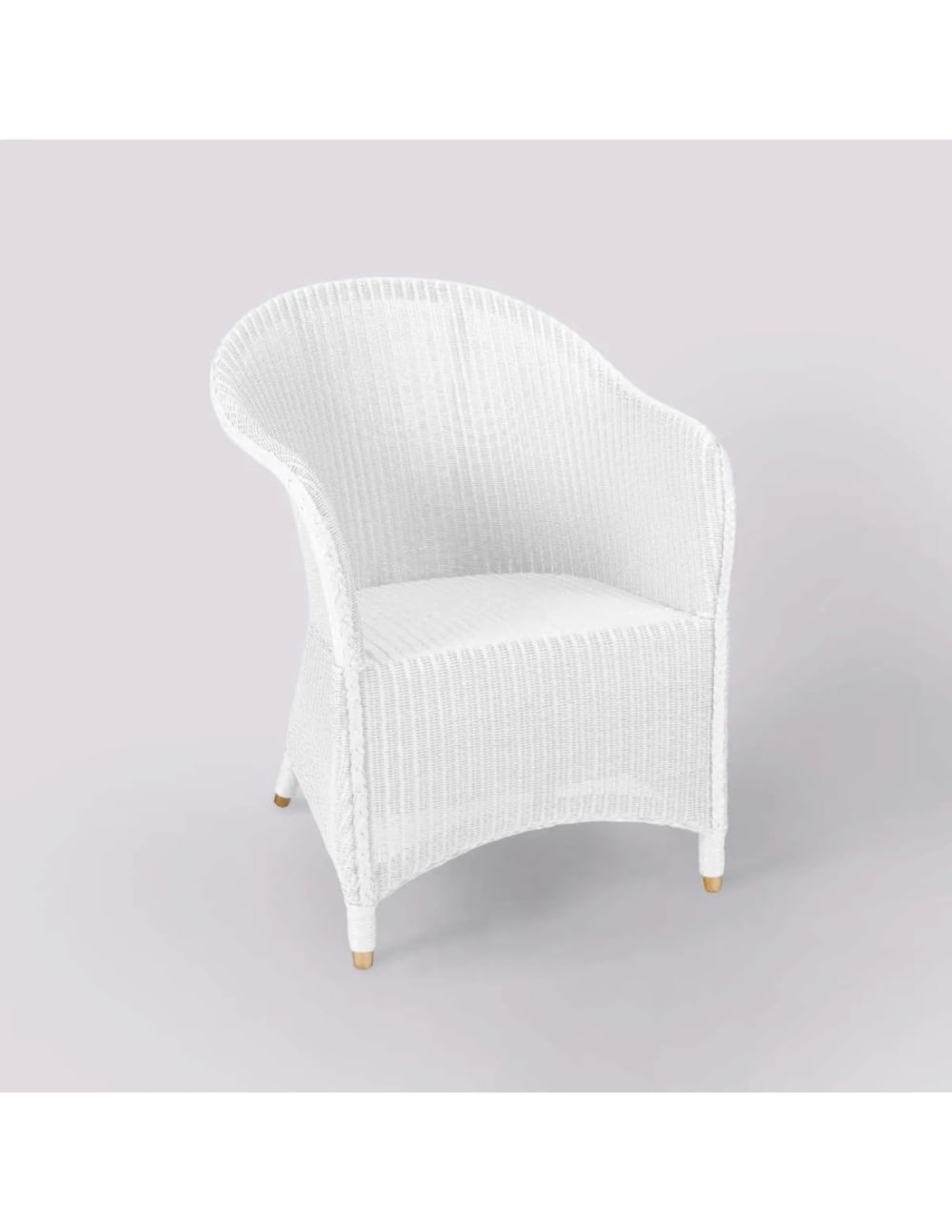 Fauteuil laqué en Lloyd Loom blanc