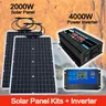 2000W Solarpanels ystem 12V Batterie laderegler 4000W 110V/220V Solarwechselrichter-Kit komplett für