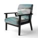 Designart "Glam Teal Watercolor I" Upholstered Modern Accent Chair - Arm Chair