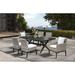 Mersin 7-Piece Outdoor Dining Set with Arm Chairs, Light Gray