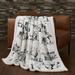 Indigo Hill by HiEnd Accents Ranch Life Western Toile Campfire Sherpa Throw, 1PC or 3PC