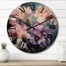 Designart "Pink Purple Irises Romantic Impression II" Floral Oversized Wood Wall Clock