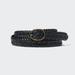 Women's Round Buckle Mesh Leather Belt | Black | One | UNIQLO US