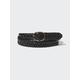 Women's Round Buckle Mesh Leather Belt | Black | One | UNIQLO US