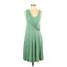 Gap Casual Dress - A-Line Scoop Neck Sleeveless: Green Marled Dresses - Women's Size Small