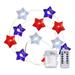 Wovilon Red White and Blue Lights Remote Control String Plug in Indoor Outdoor String Lights Ideal for Any Patriotic Decorations & Independence Day Decorations 9.84 F