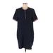 Tommy Hilfiger Casual Dress - Shift Crew Neck Short sleeves: Blue Print Dresses - Women's Size Medium
