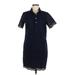 Banana Republic Casual Dress - Shirtdress High Neck Short sleeves: Blue Print Dresses - Women's Size Medium