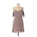 Cosmopolitan Dress the Population Casual Dress: Pink Checkered/Gingham Dresses - Women's Size Large