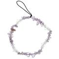 Natural Semi-precious Gravel Crystal Amethyst Mobile Phone Chain Hand-beaded Rope (p68025 Purple)