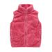 Juebong Deals Baby Kids Boys Girls Fuzzy Sherpa Vest Coat Faux Sleeveless Winter Vest Fleece Zip up Cute Soft Jackets Outwear for Toddler Fleece Plush Waistcoat Quilted Gilet Top Under $5